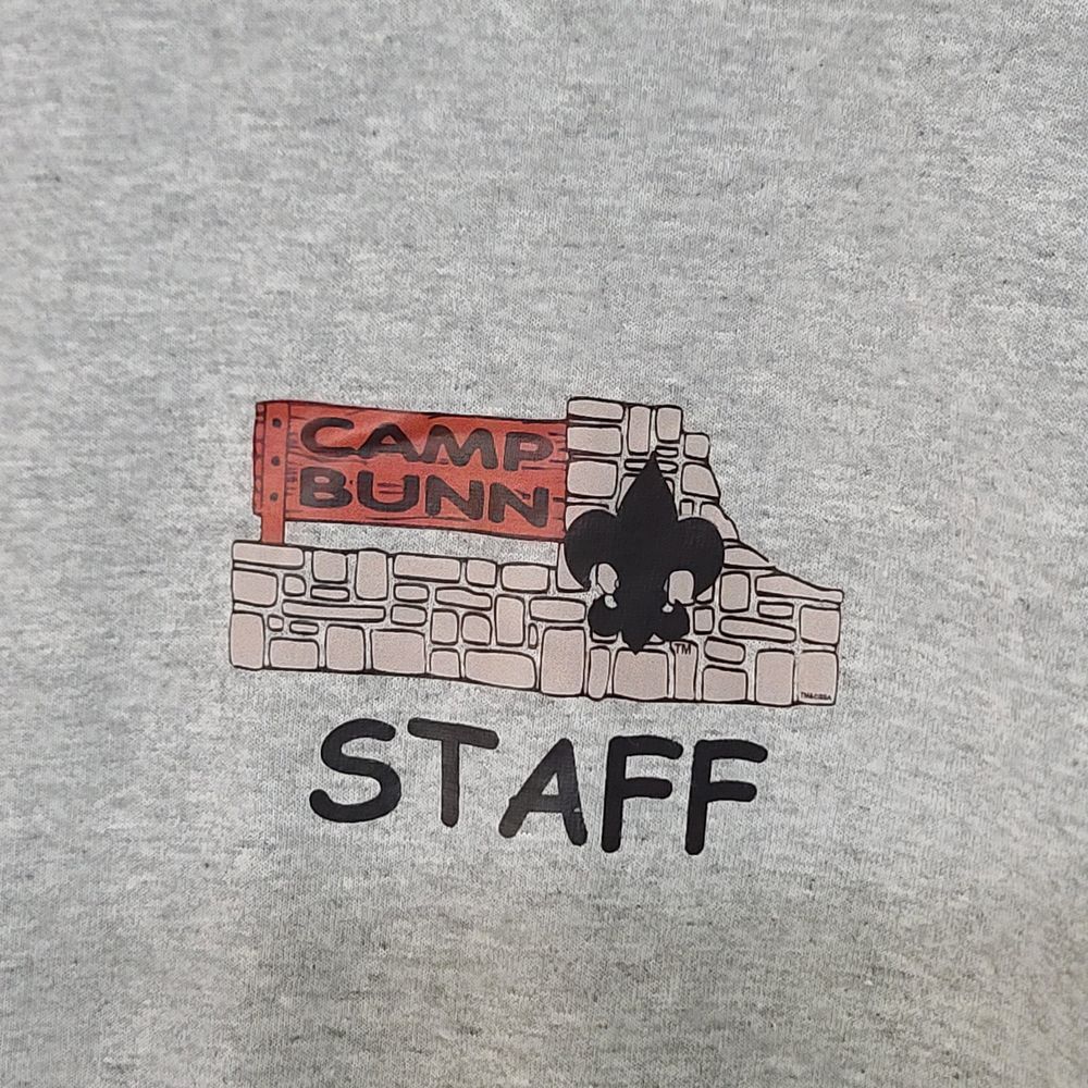 Camp Bunn Staff 2023 T-Shirt Abraham Lincoln Council IL Tee Heather Gray XL